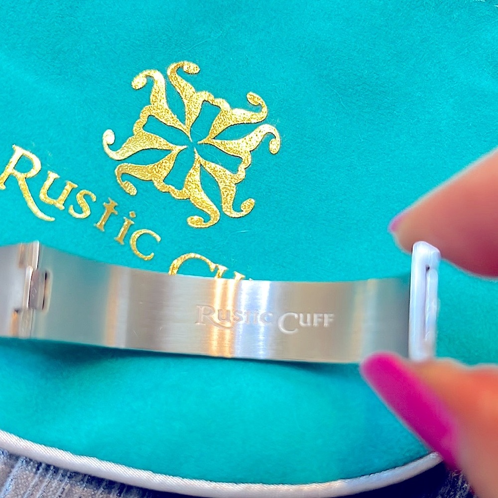 Rustic Cuff - Navy & Silver Enamel Cuff Bracelet - Picture 5 of 7